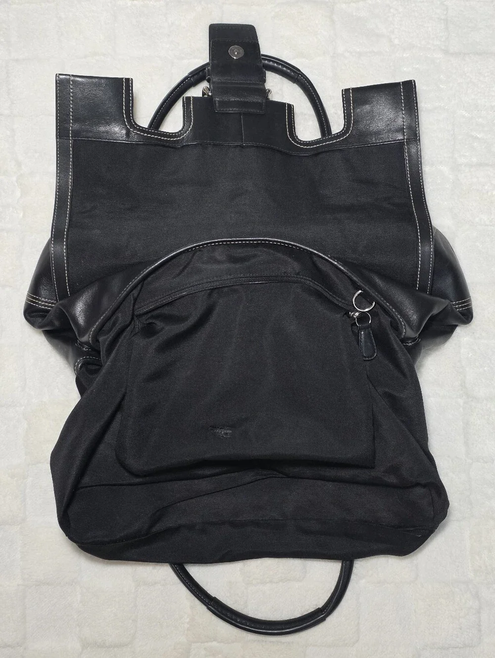 VINTAGE COACH HAMPTON SOHO FLAP SATCHEL BLACK LEATHER + SILVER HARDWARE (8A11)